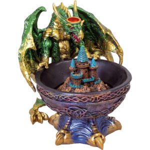 GREEN LARGE DRAGON BACKFLOW CONE BURNER WITH LED (IBC19)