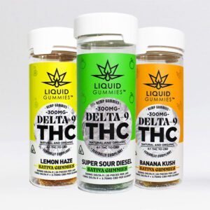LIQUID GUMMIES - DELTA 9 THC & CBD HEMP (SATIVA) GUMMIES 300MG -JAR OF 20CT
