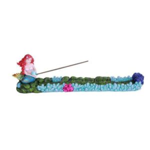 MERMAID POLYSTONE INCENSE BURNER 11" (IB87)