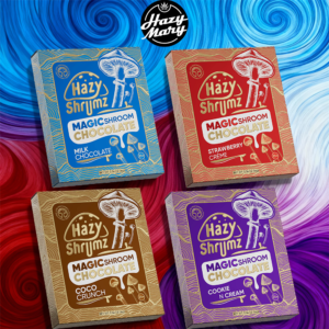 HAZY SHRUMZ 4-PACK MAGIC MUSHROOM CHOCOLATE - DISPLAY OF 10