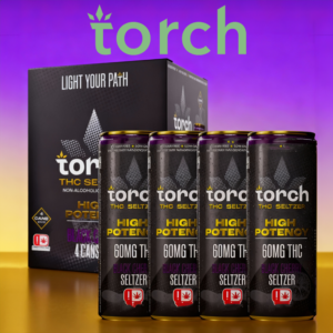 TORCH THC DELTA 9 SELTZER 60MG DRINK - DISPLAY OF 4