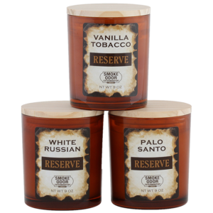 SMOKE ODOR RESERVE EXTERMINATOR CANDLE - DISPLAY OF 6