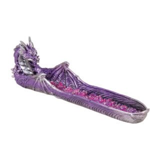 PURPLE DRAGON CRYSTAL POLYSTONE INCENSE BURNER - 1CT