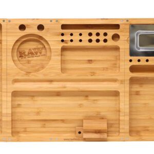 RAW MAGNET TRIPLE FLIP BAMBOO ROLLING TRAY (RAW61)