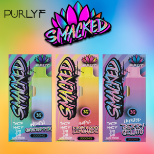 PURLYF SMACKED 3G THCP+HHCP+D11+D8 DISPOSABLE - 5CT DISPLAY