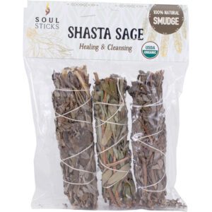 SOUL STICKS - SHASTA SAGE SMUDGE 4" - 3CT