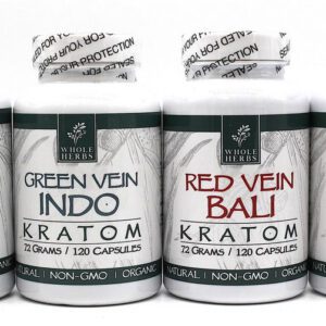 WHOLE HERBS NATURAL KRATOM CAPSULES - 120CT