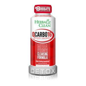 TROPICAL FLAVOR - QCARBO SAME-DAY DETOX DRINK 16OZ - HERBAL CLEAN