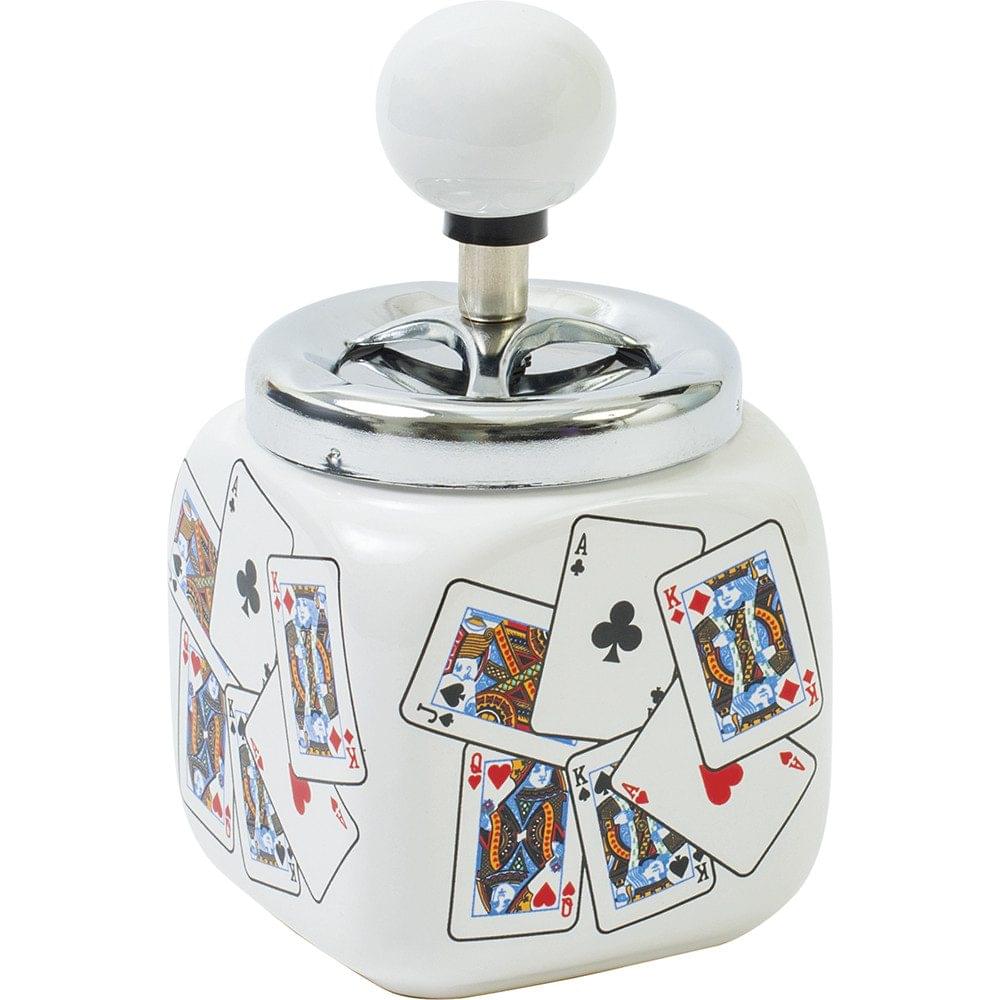 FUJIMA PLAYING CARD CERAMIC SPINNING ASHTRAY
