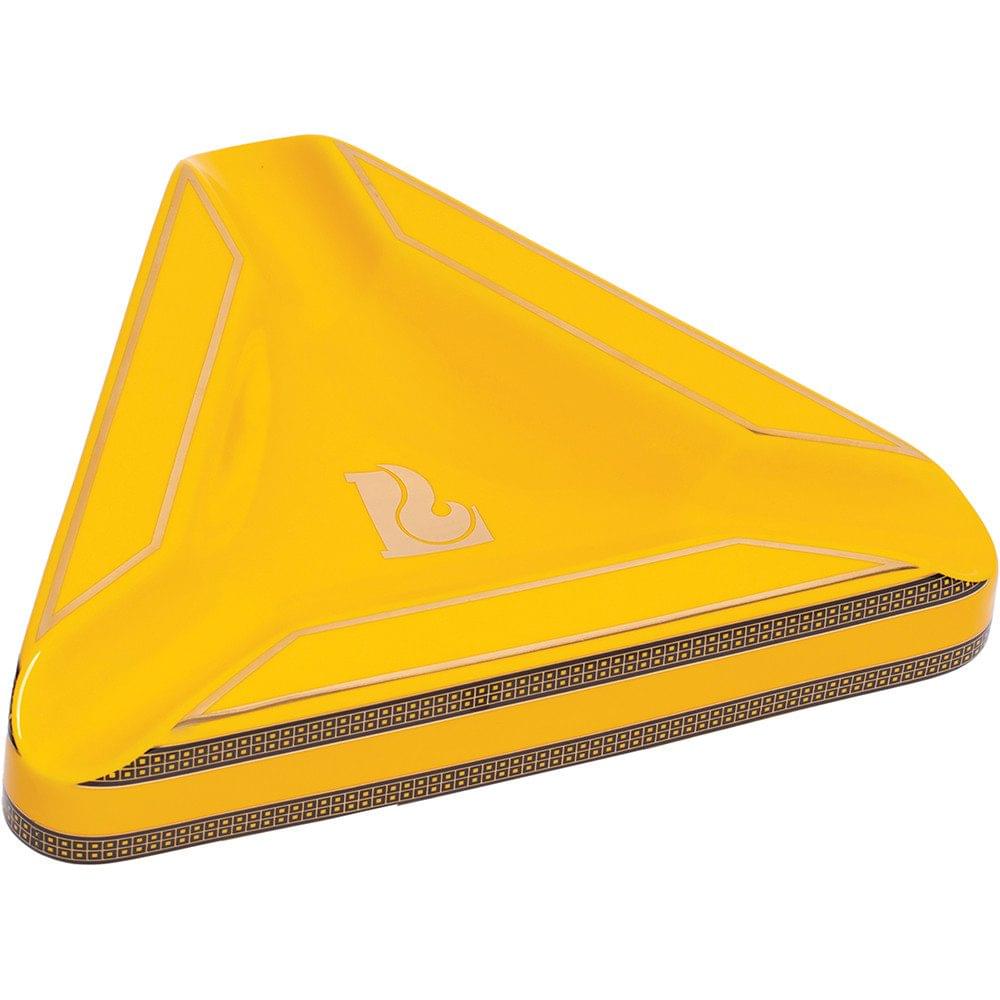 LUCIENNE YELLOW TRIANGLE CIGAR ASHTRAY - (8.9" X 7.9" X 1.4")