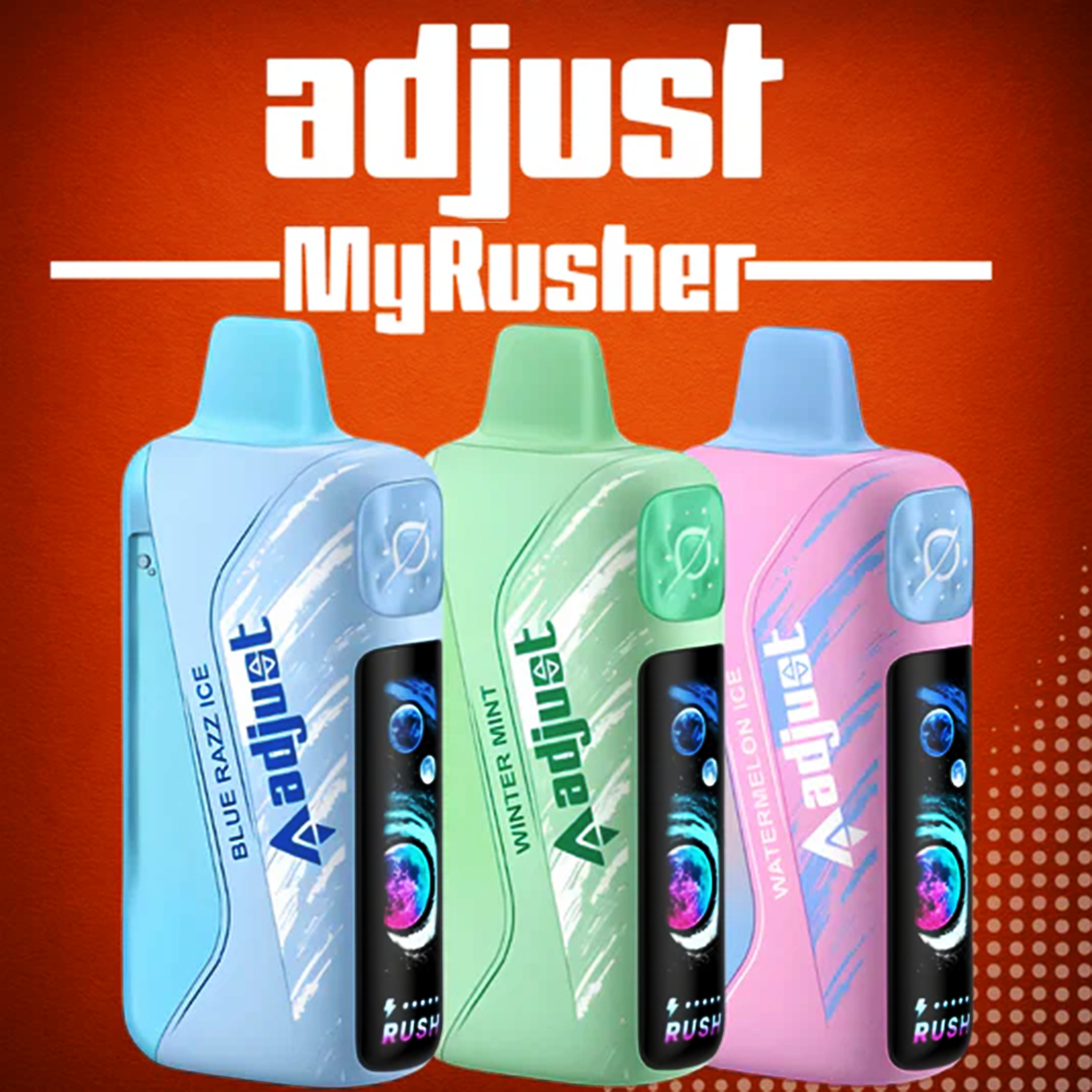 ADJUST MYRUSHER 40,000 PUFFS DISPOSABLE VAPE - DISPLAY OF 5