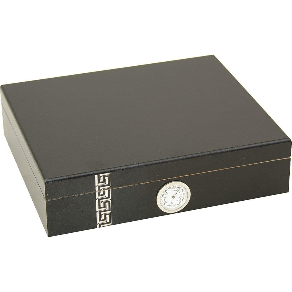 LUCIENNE BLACK CIGAR HUMIDOR HOLDS 12 CIGAR