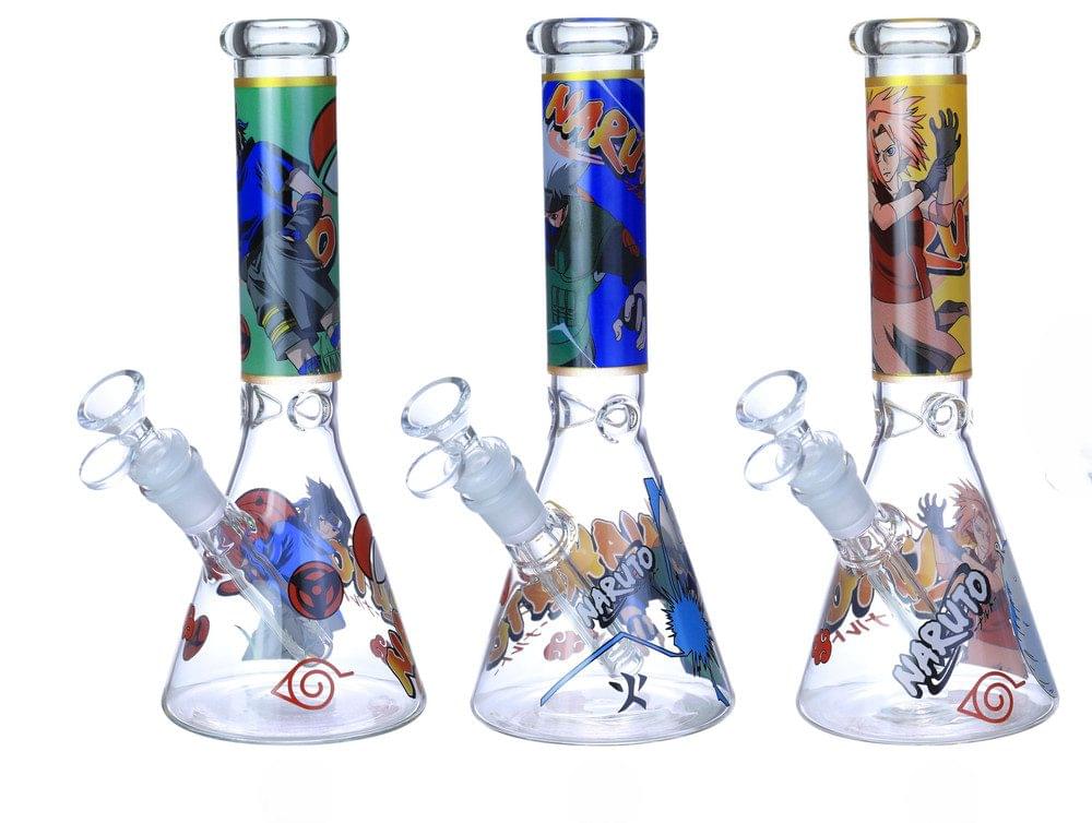 PREMIUM NARUTO BEAKER GLASS WATERPIPE 10"