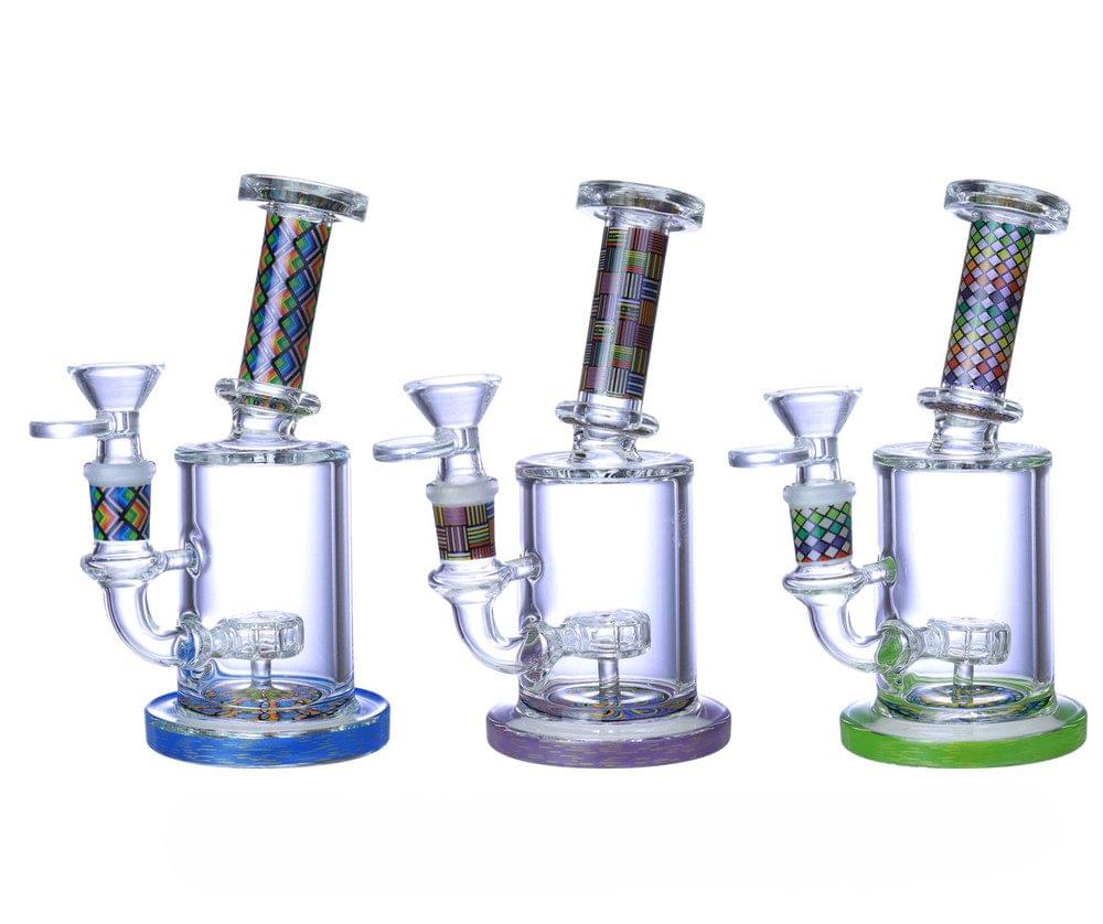 PRINTED FLOWERS PREMIUM GLASS WATERPIPE 7"