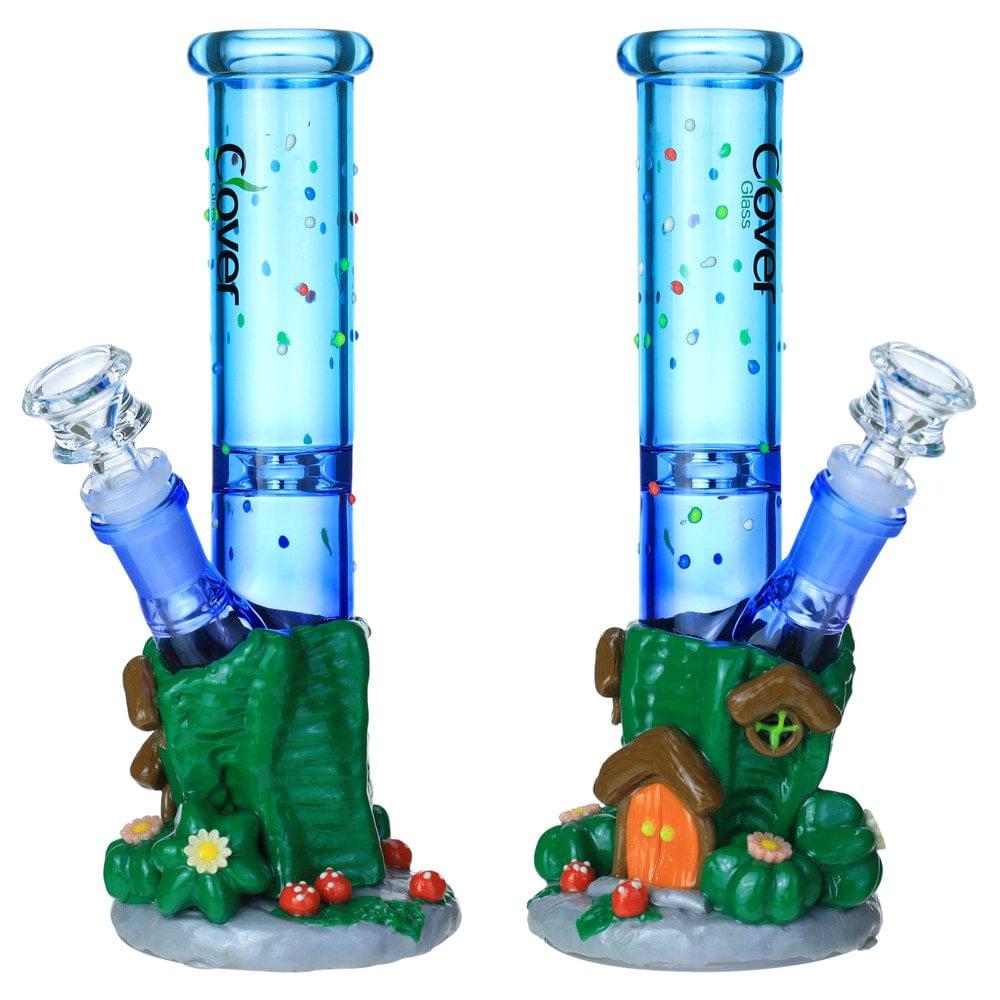 HUT GLOW IN THE DARK GLASS WATERPIPE 10"