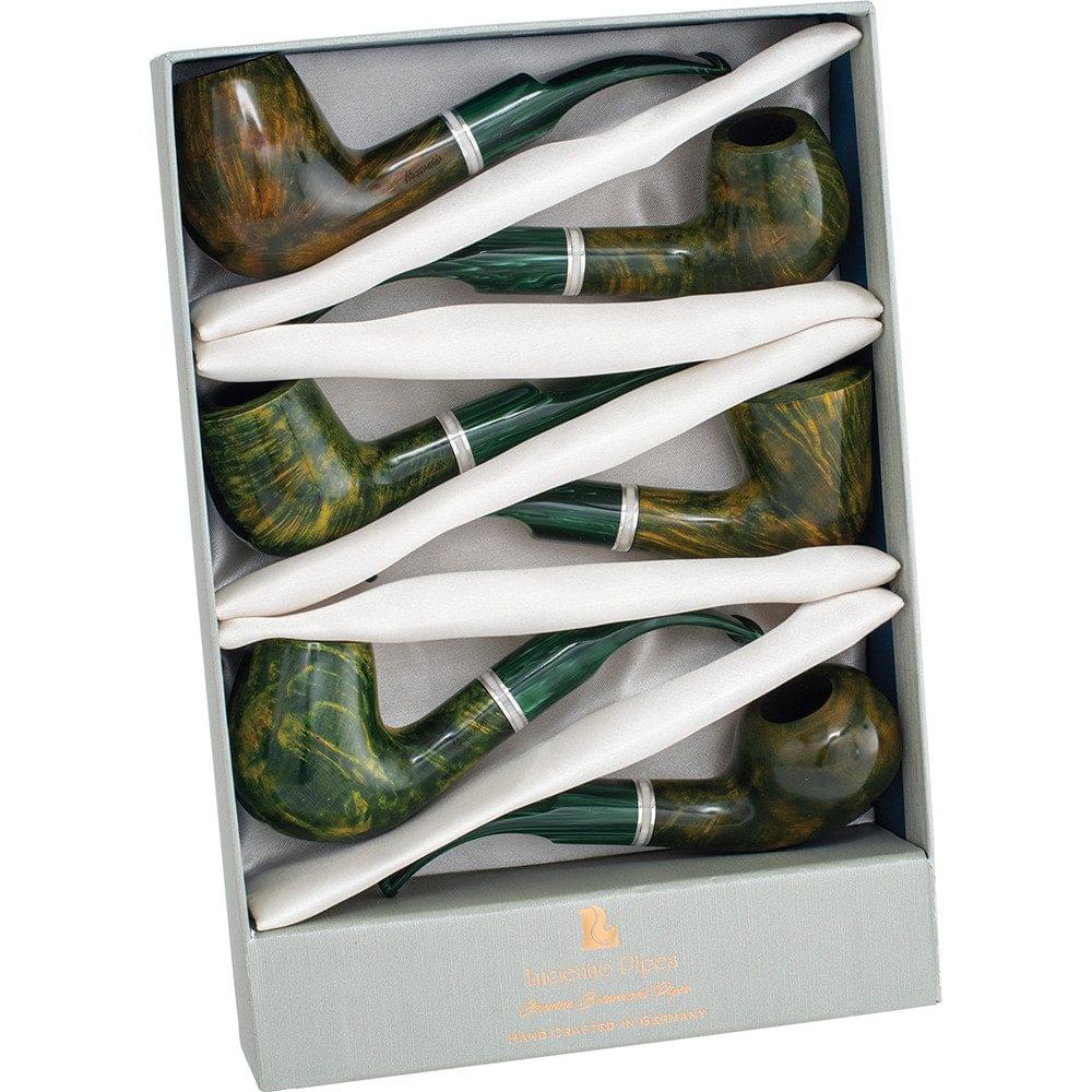 GREEN BRIARWOOD PIPE - 9MM FILTER - DISPLAY OF 6