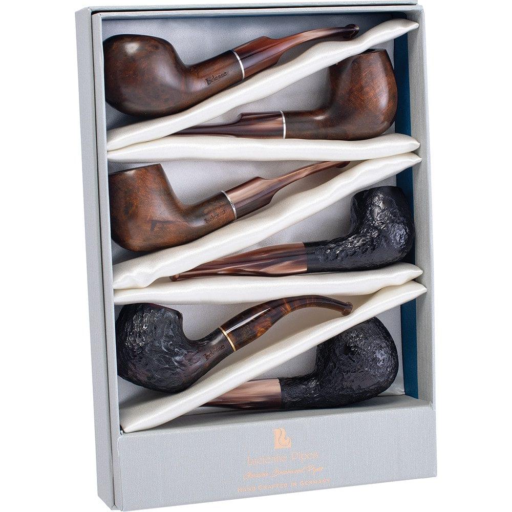 NATURAL BRIARWOOD PIPE - 9MM FILTER - DISPLAY OF 6