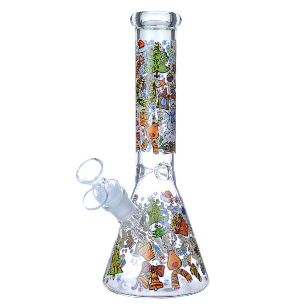 PREMIUM CHRISTMAS LIGHT IN THE DRAK BEAKER GLASS WATERPIPE 10" (BK185)