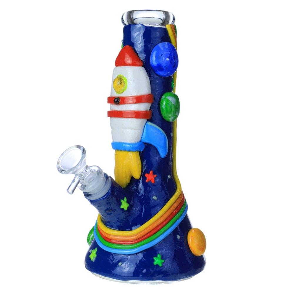 HANDCRAFTED SPACESHIP GLASS WATERPIPE 10"