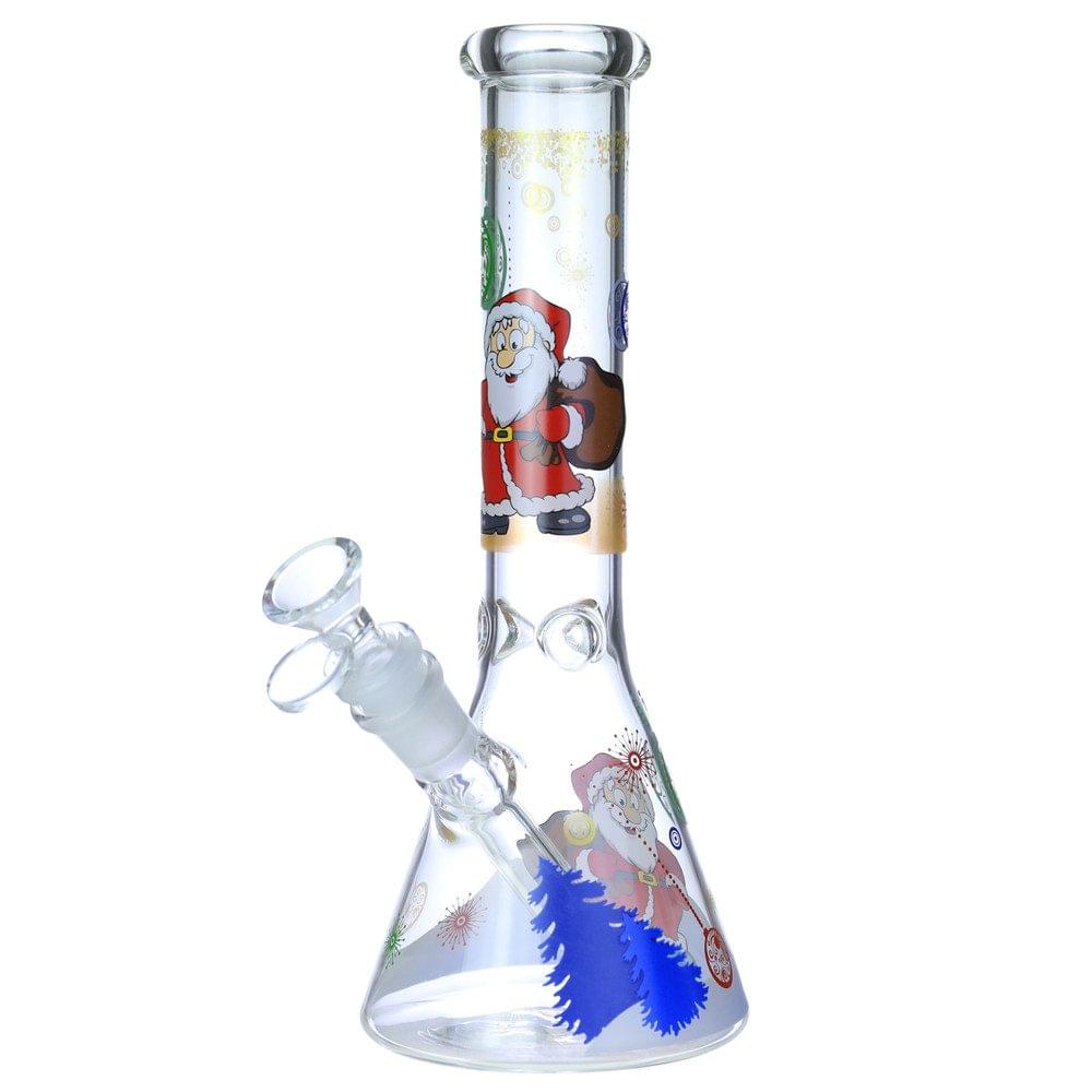 PREMIUM CHRISTMAS SANTA BEAKER GLASS WATERPIPE 10"