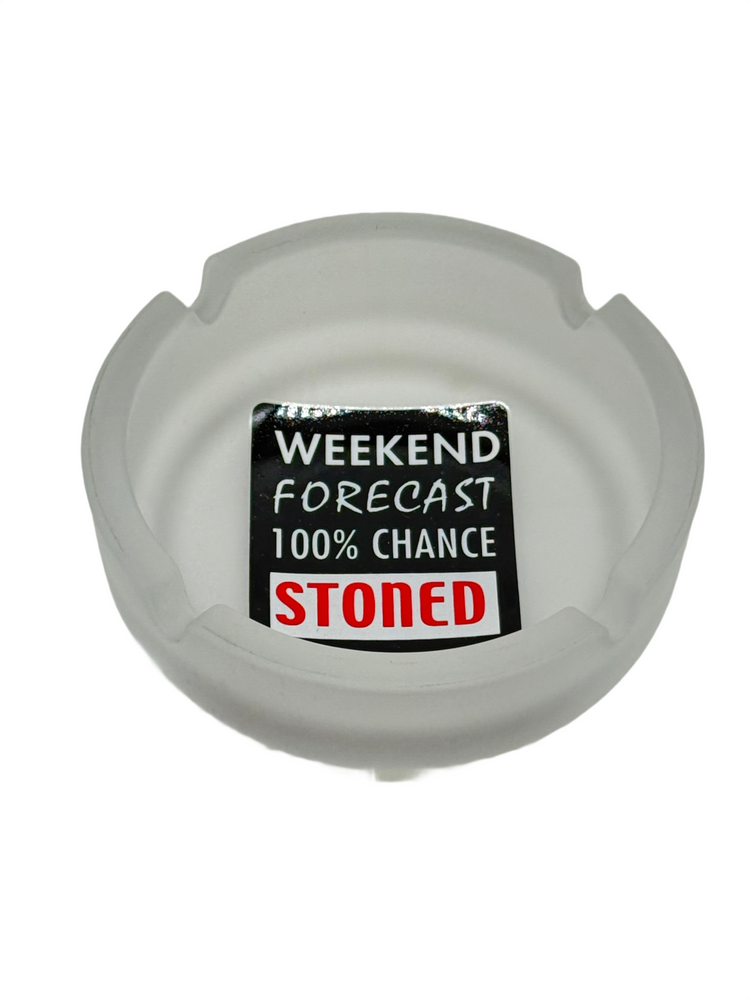 FROSTED WHITE WEEKEND FORECAST GLASS ASHTRAY - PACK OF 3