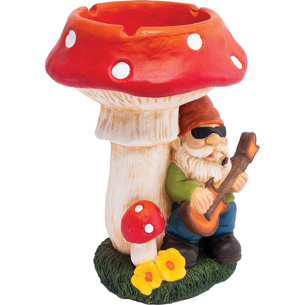 GNOME ROCKSTAR UNDER A SHROOM ASHTRAY 14"