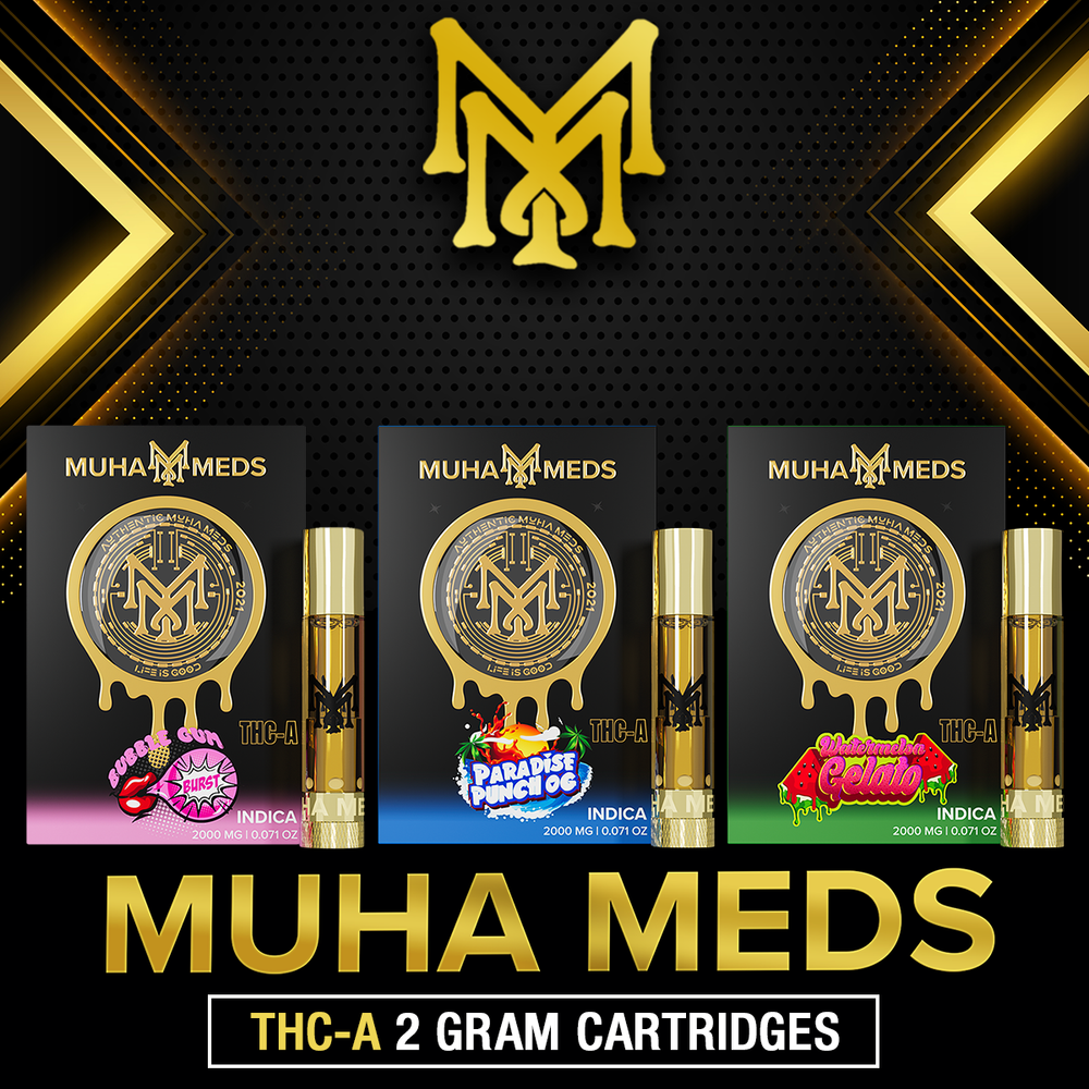 MUHA MEDS THC-A 2 GRAM CARTRIDGE - DISPLAY OF 5