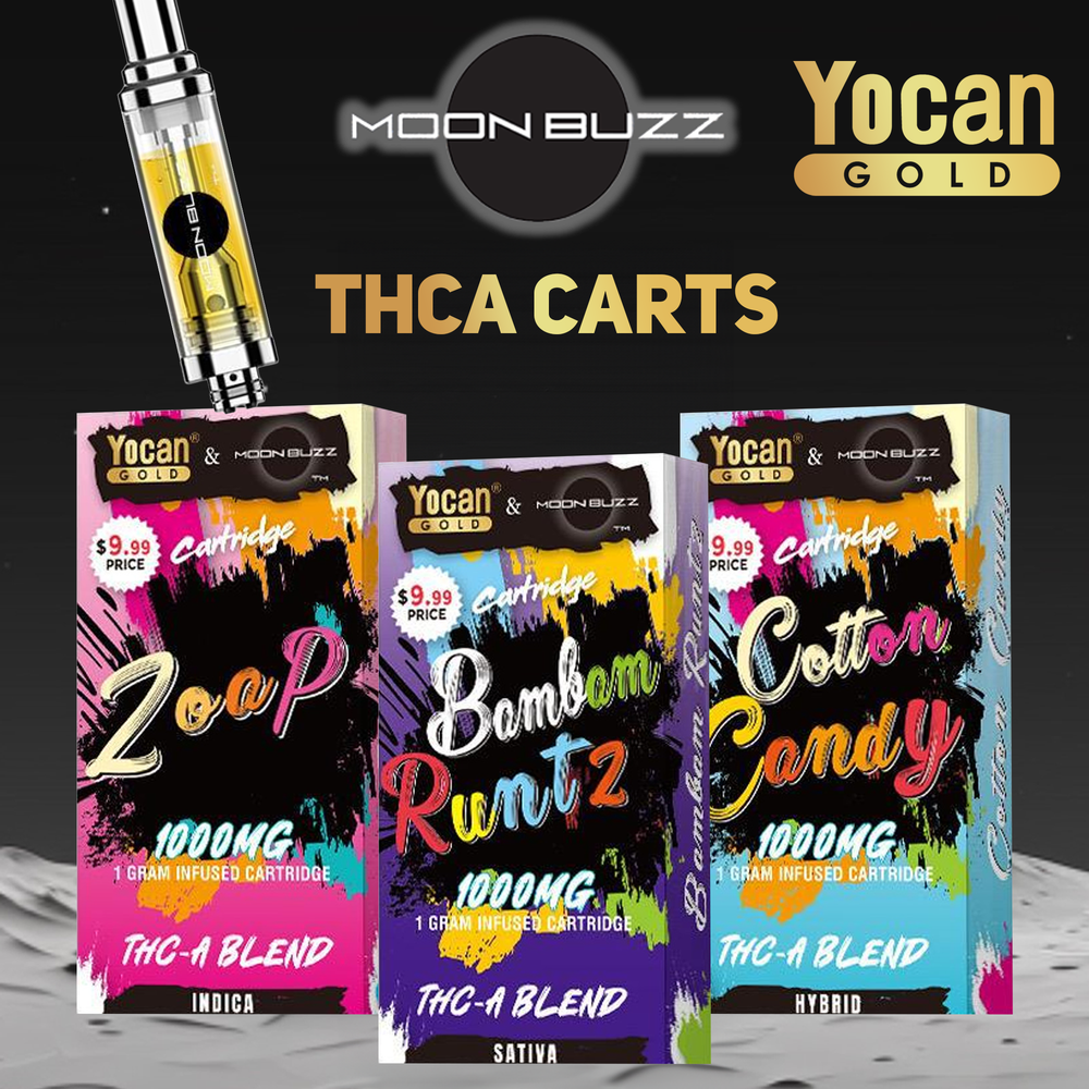 YOCAN GOLD X MOON BUZZ 1G THC-A BLEND CARTRIDGE - DISPLAY OF 5