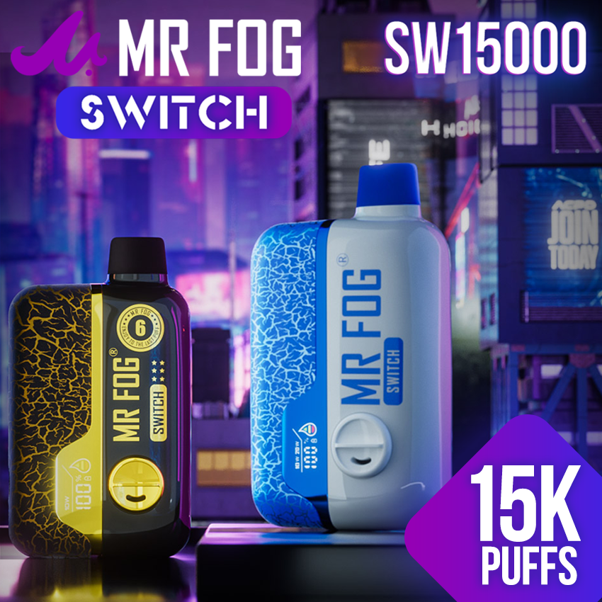 MR FOG SWITCH SW15000 12ML 15,000 PUFFS DISPOSABLE VAPE - DISPLAY OF 10