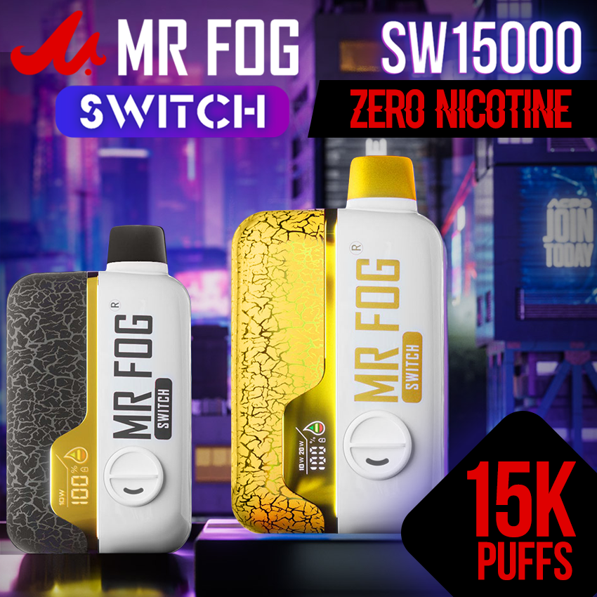 MR FOG SWITCH SW15000 (ZERO NICOTINE) 15,000 PUFFS DISPOSABLE VAPE *NEW PACKAGING* - DISPLAY OF 5