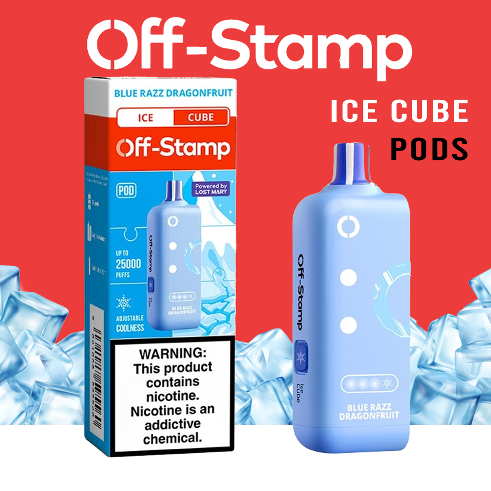 OFF STAMP ICE CUBE 25,000 PUFFS 18ML DISPOSABLE (POD ONLY) - DISPLAY OF 5