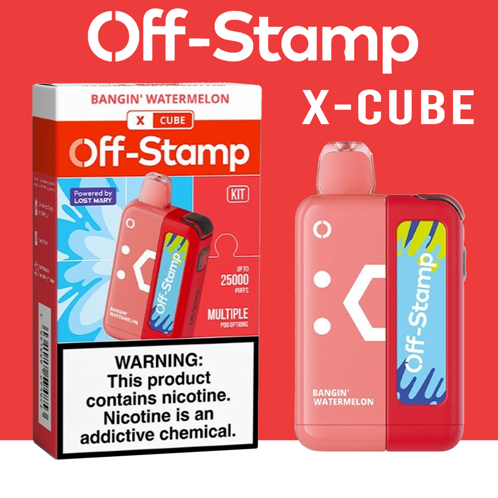 OFF STAMP X-CUBE 25,000 PUFFS 18ML DISPOSABLE VAPE (FULL KIT) - 5CT