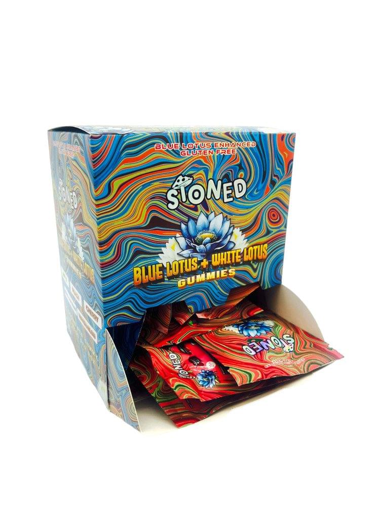 STONED BLUE AND WHITE LOTUS 1,000MG MULTI FLAVORS GUMMIES - 25CT DISPLAY