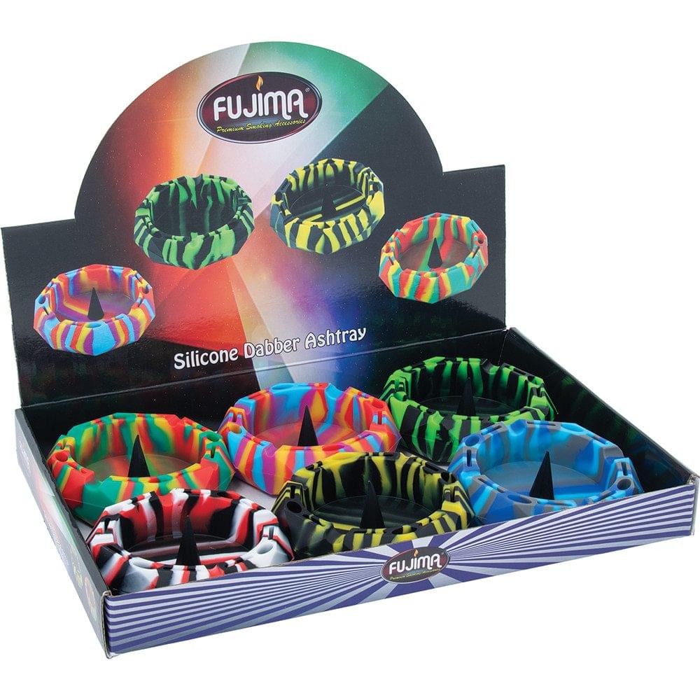 FUJIMA DIAMOND SILICONE ASHTRAY - 4.5IN - DISPLAY OF 6