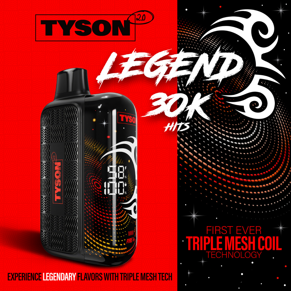 TYSON 2.0 LEGEND 30,000 PUFFS 16ML DISPOSABLE VAPE - DISPLAY OF 5