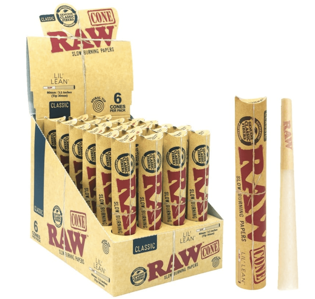 RAW LIL LEAN 6-PACK CONES - DISPLAY OF 24