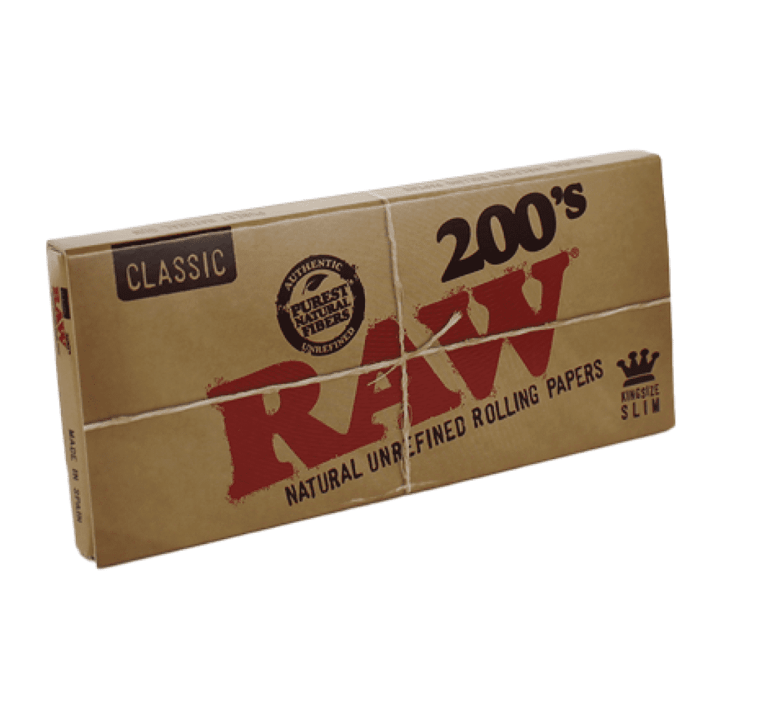 RAW CLASSIC KING SIZE SLIM ROLLING PAPERS 200'S - 40CT DISPLAY