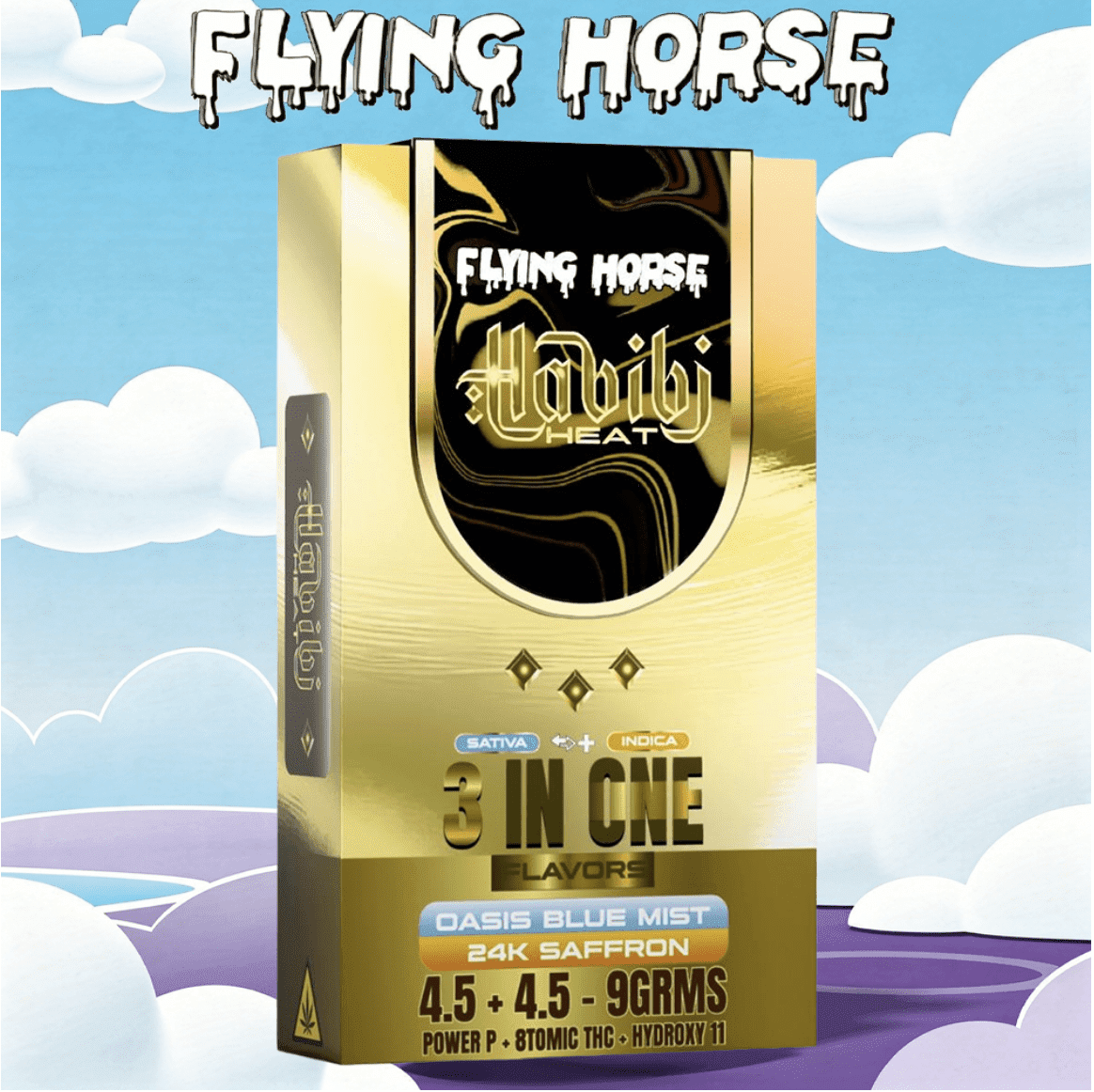 FLYING HORSE 3 FLAVORS IN 1 THC-P HABIBI HEAT EDITION 9G DISPOSABLE - DISPLAY OF 5