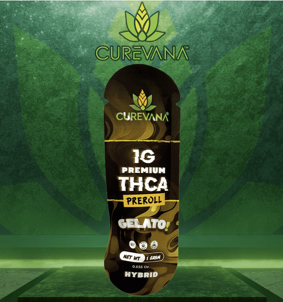 CUREVANA PREMIUM THC-A 1G PRE ROLL - DISPLAY OF 15