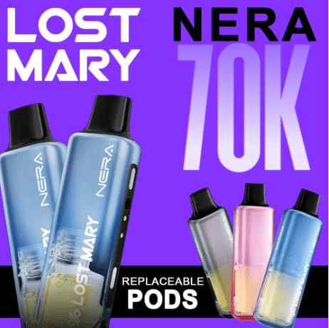 LOST MARY NERA FULLVIEW 70,000 PUFFS DISPOSABLE VAPE 2-PACK (PODS ONLY) - DISPLAY OF 5