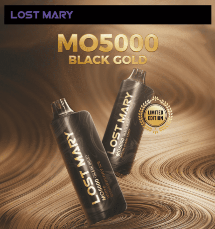 LOST MARY BLACK GOLD EDITION MO5000 DISPOSABLE VAPE 5000 PUFF - DISPLAY OF 5