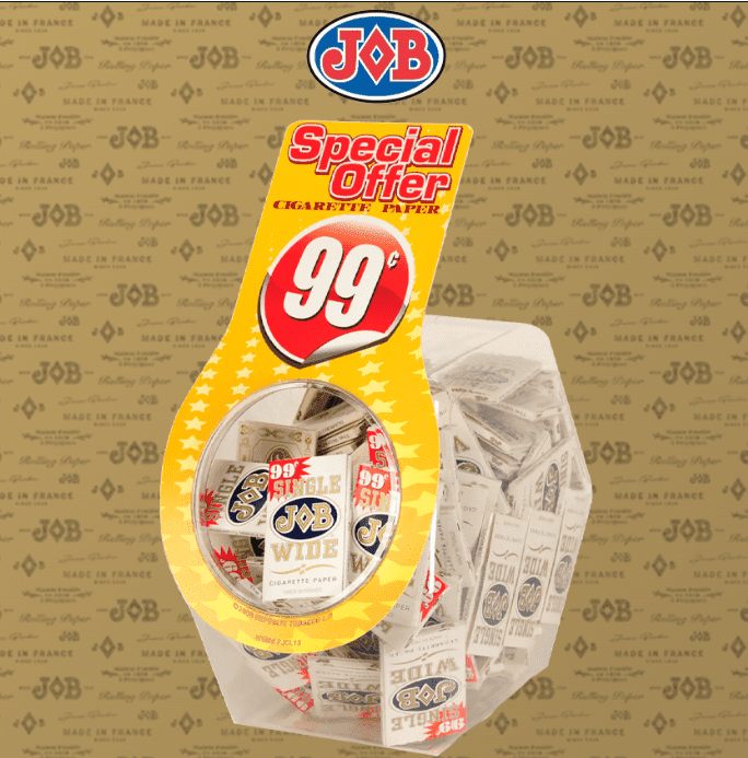 JOB SINGLE WIDE CIGARETTE PAPER JAR - 100CT