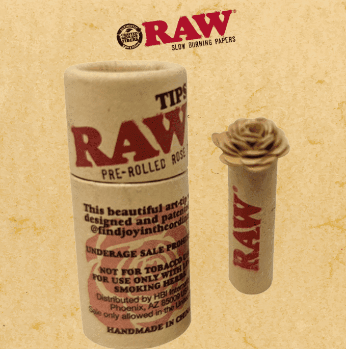 RAW PRE-ROLLED ROSE TIPS - DISPLAY OF 6