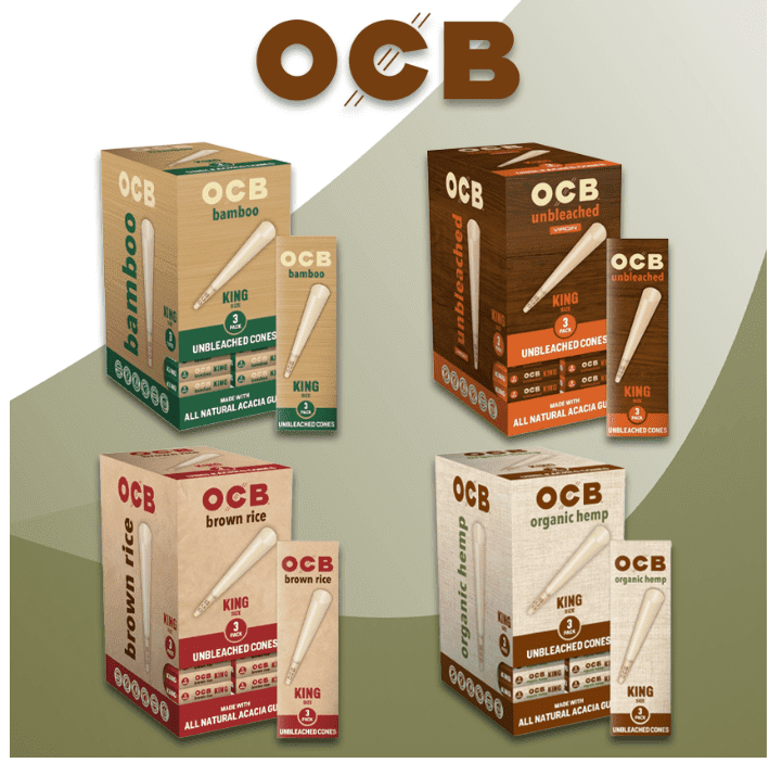OCB 109MM KING CONES 3PK - 24CT DISPLAY