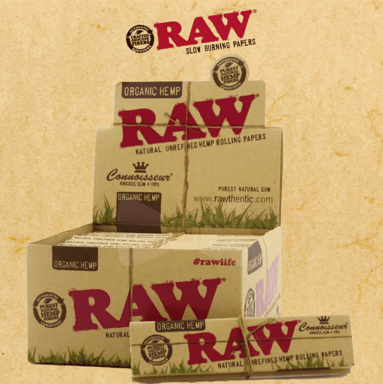 RAW ORGANIC CONNOISSEUR KING SIZE SLIM WITH TIPS - 24CT