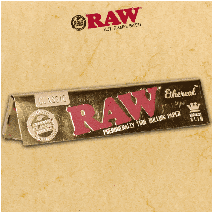 RAW CLASSIC ETHEREAL KING SIZE SLIM ROLLING PAPERS - 50CT DISPLAY