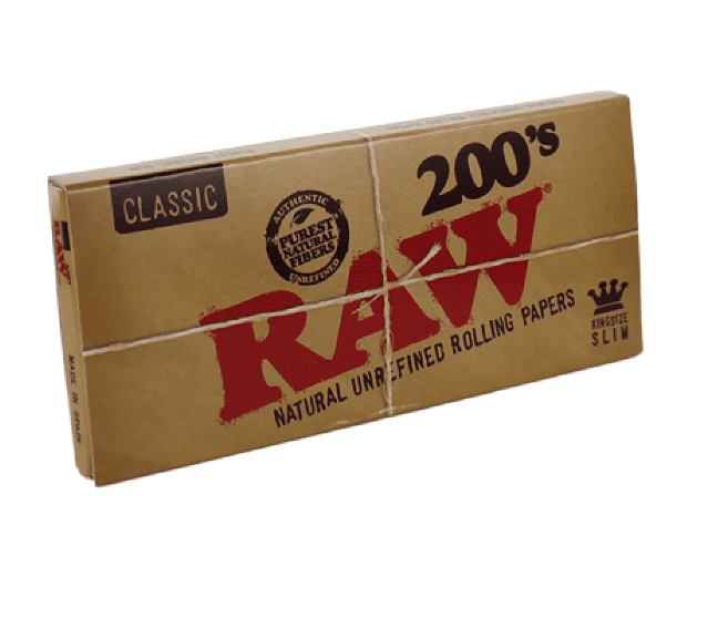 RAW CLASSIC KING SIZE SLIM ROLLING PAPERS 200'S - 40CT DISPLAY