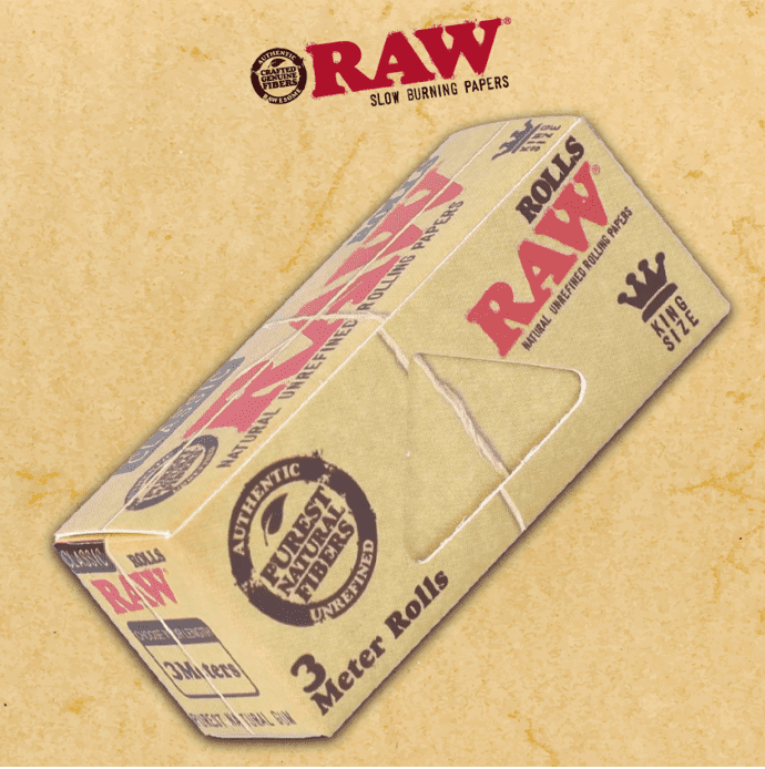 RAW CLASSIC KING SIZE 3 METER PAPER ROLLS - 12CT
