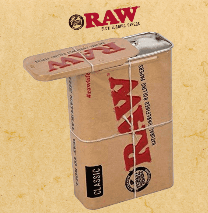 RAW METAL CIGARETTE TIN WITH SLIDE TOP (RAW57)