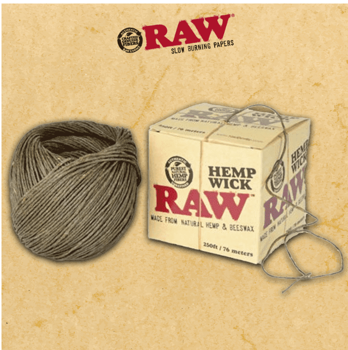 RAW NATURAL HEMPWICK ROLLS - 250FT (RAW41)